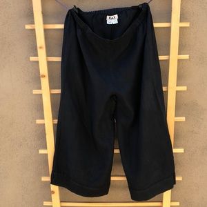 Flax wide leg cropped 100% linen pants - L